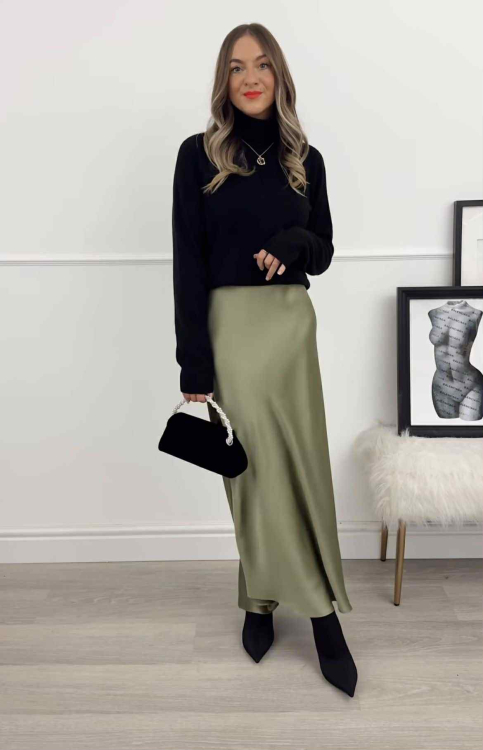 Silk Skirt Movment Χακί