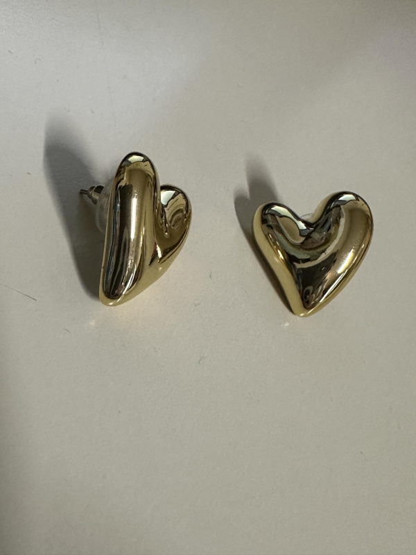 Earrings Plastic Hearts Gold
